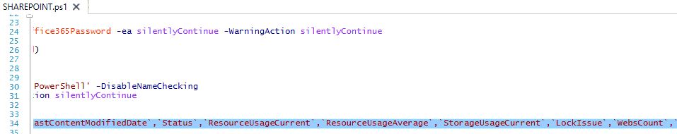 bug-Sharepoint powershell-Webscount instead of Webcount.JPG