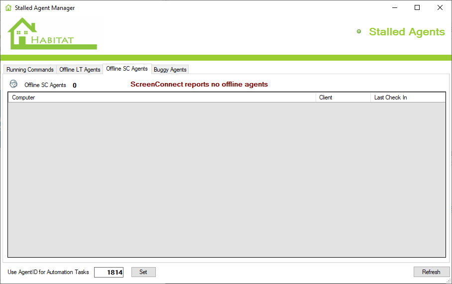 Habitat SC reports no offline agents.png